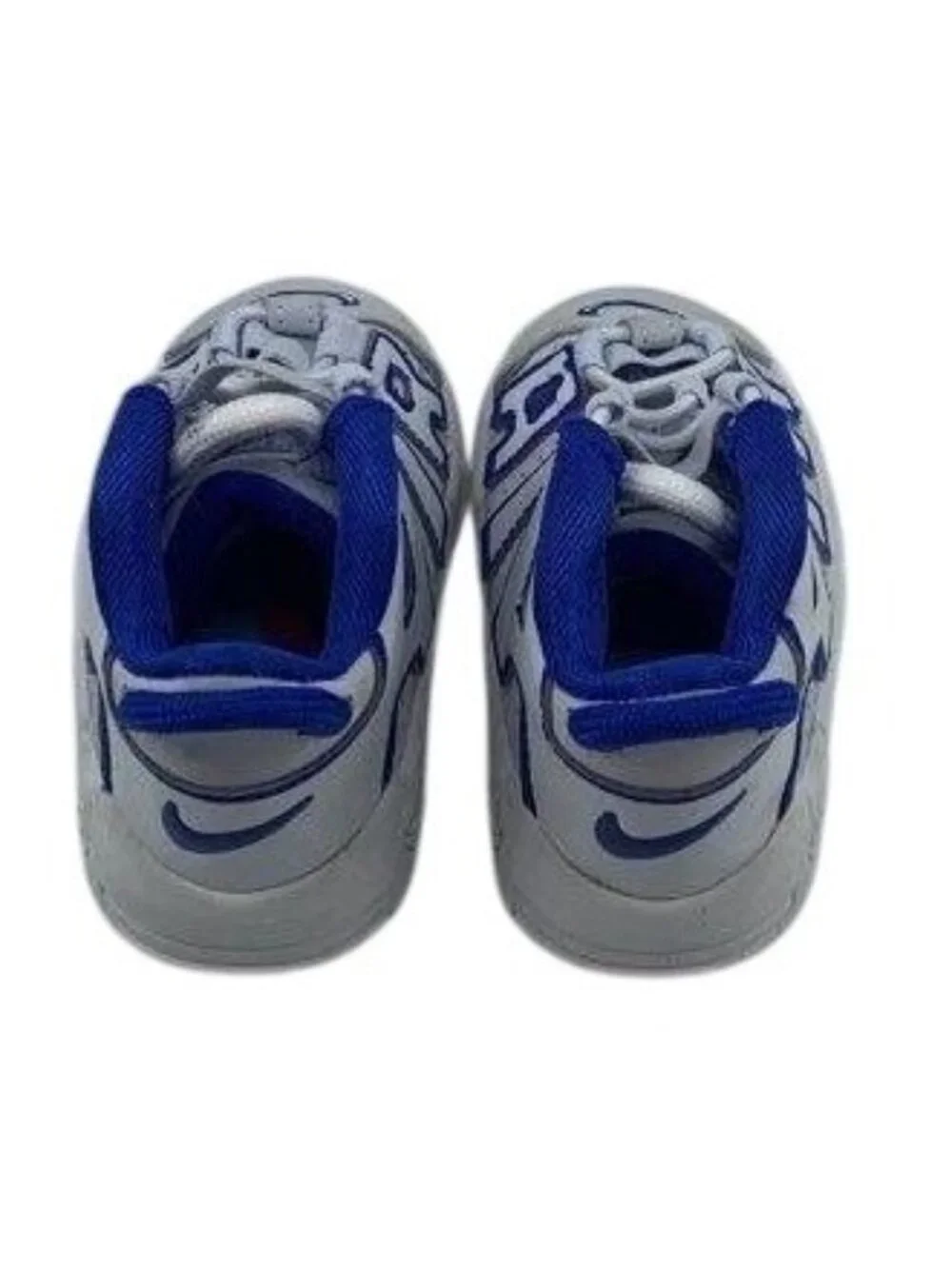 Nike Little Kids Air More Uptempo Sneakers Blue White 4C Basketball Shoes